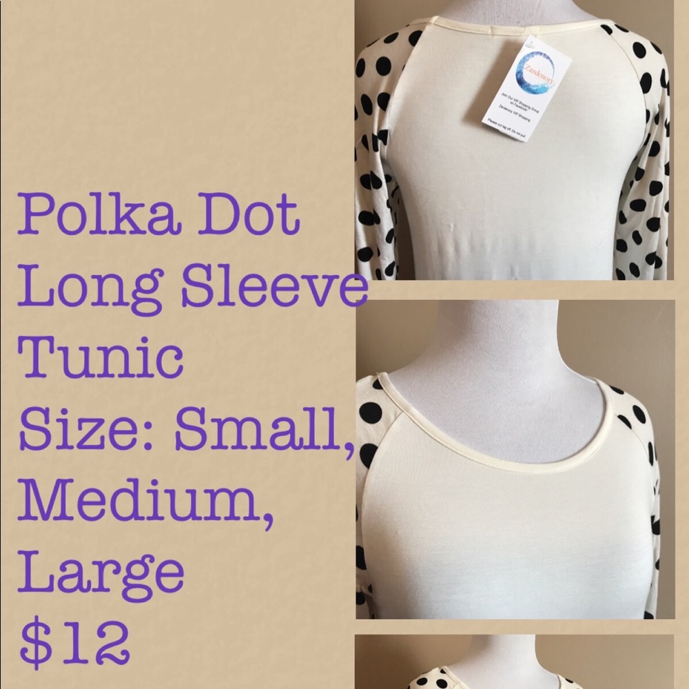 Black polka dot long sleeve top